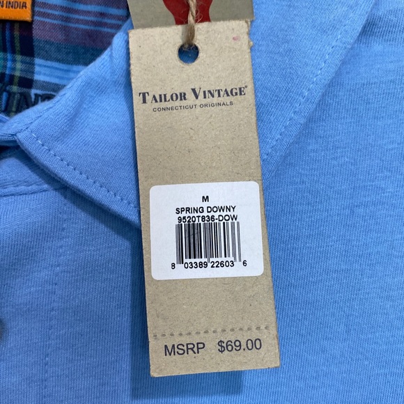 Tailor Vintage Connecticut Originals Men’s Polo Shirt Blue Size Medium NWT - Picture 2 of 7